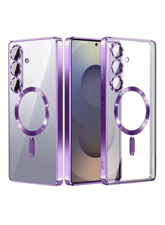 Purple Slim Magnetic Case For Samsung Galaxy A14 5G Clear Shockproof Yellowing Resistant - Image 3